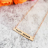 NASTY WOMAN Feminist Bar Necklace by Salt and Sparkle