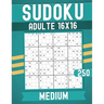 Medium Sudoku Books for Adults 16 x 16: 250 Puzzles with Solutions Large print.