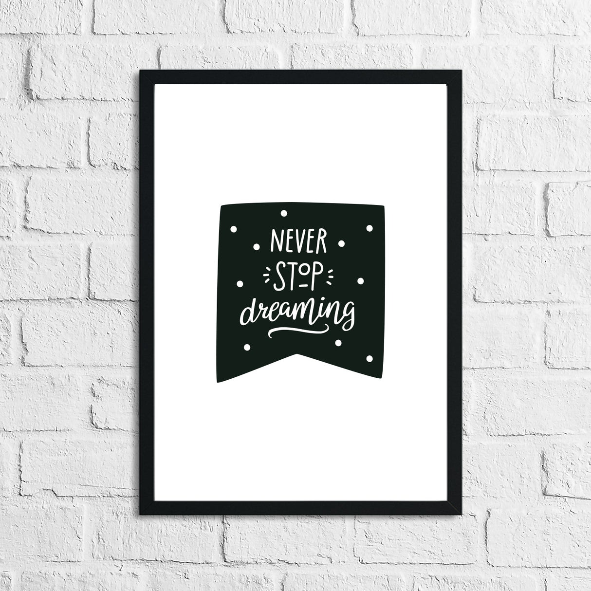 Scandinavian Never Stop Dreaming Children's Nursery Bedroom Wall Decor Print by WinsterCreations™ Official Store