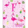 Composition Notebook F: Pink Flamingo Initial F Composition Wide Ruled Notebook
