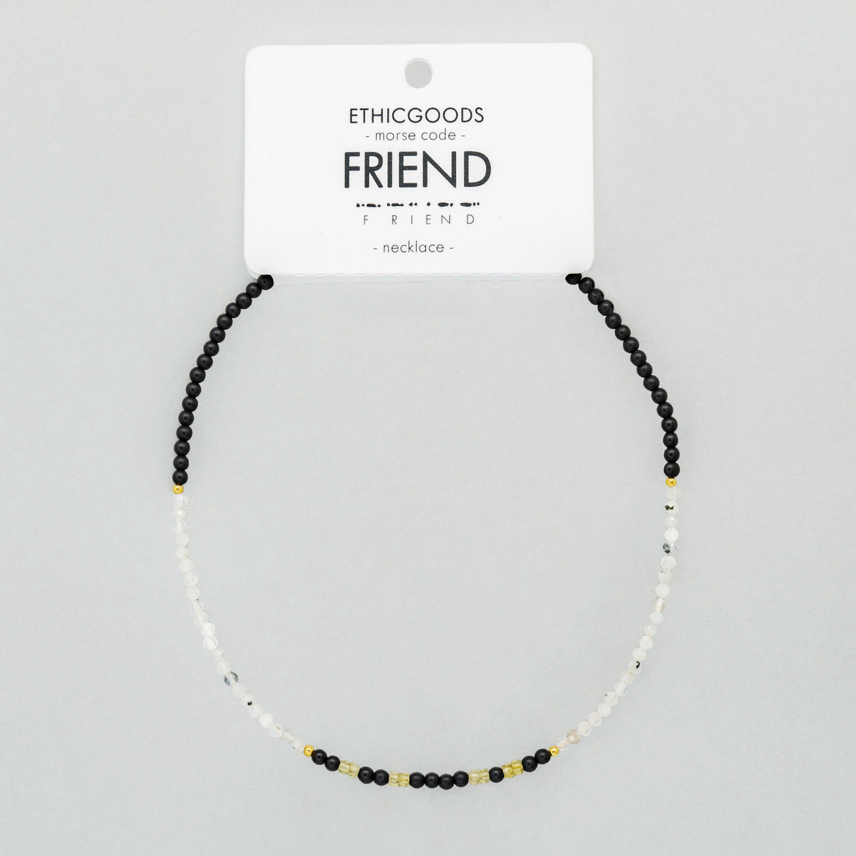 Morse Code Necklace: FRIEND by ETHICGOODS