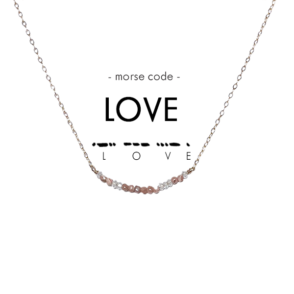 Morse Code Dainty Stone Necklace // Love by ETHICGOODS