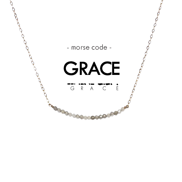 Morse Code Dainty Stone Necklace // Grace by ETHICGOODS