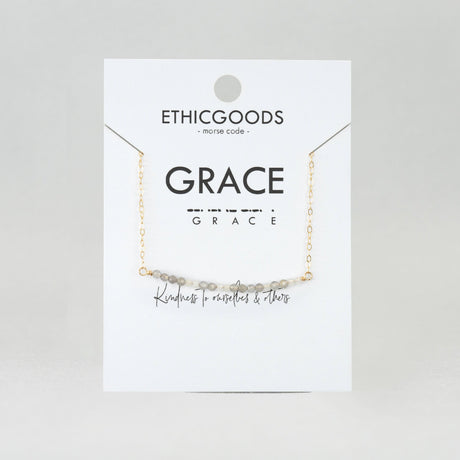 Morse Code Dainty Stone Necklace // Grace by ETHICGOODS