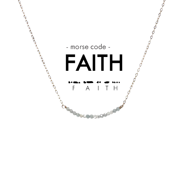 Morse Code Dainty Stone Necklace // Faith by ETHICGOODS