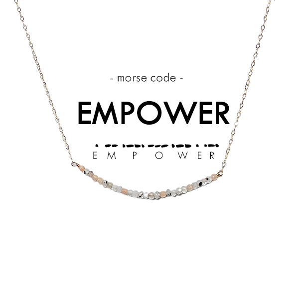 Morse Code Dainty Stone Necklace // Empower by ETHICGOODS