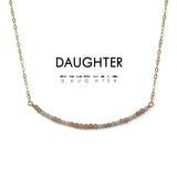 Morse Code Dainty Stone Necklace // Daughter by ETHICGOODS