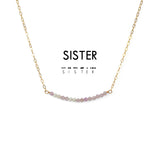 Morse Code Dainty Stone Necklace // Sister by ETHICGOODS