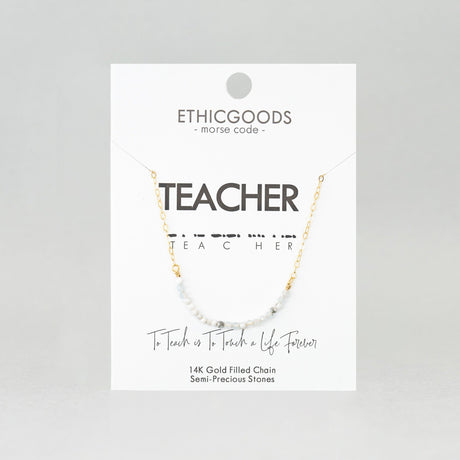 Morse Code Dainty Stone Necklace // Teacher by ETHICGOODS