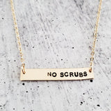 NO SCRUBS Bar Necklace by Salt and Sparkle