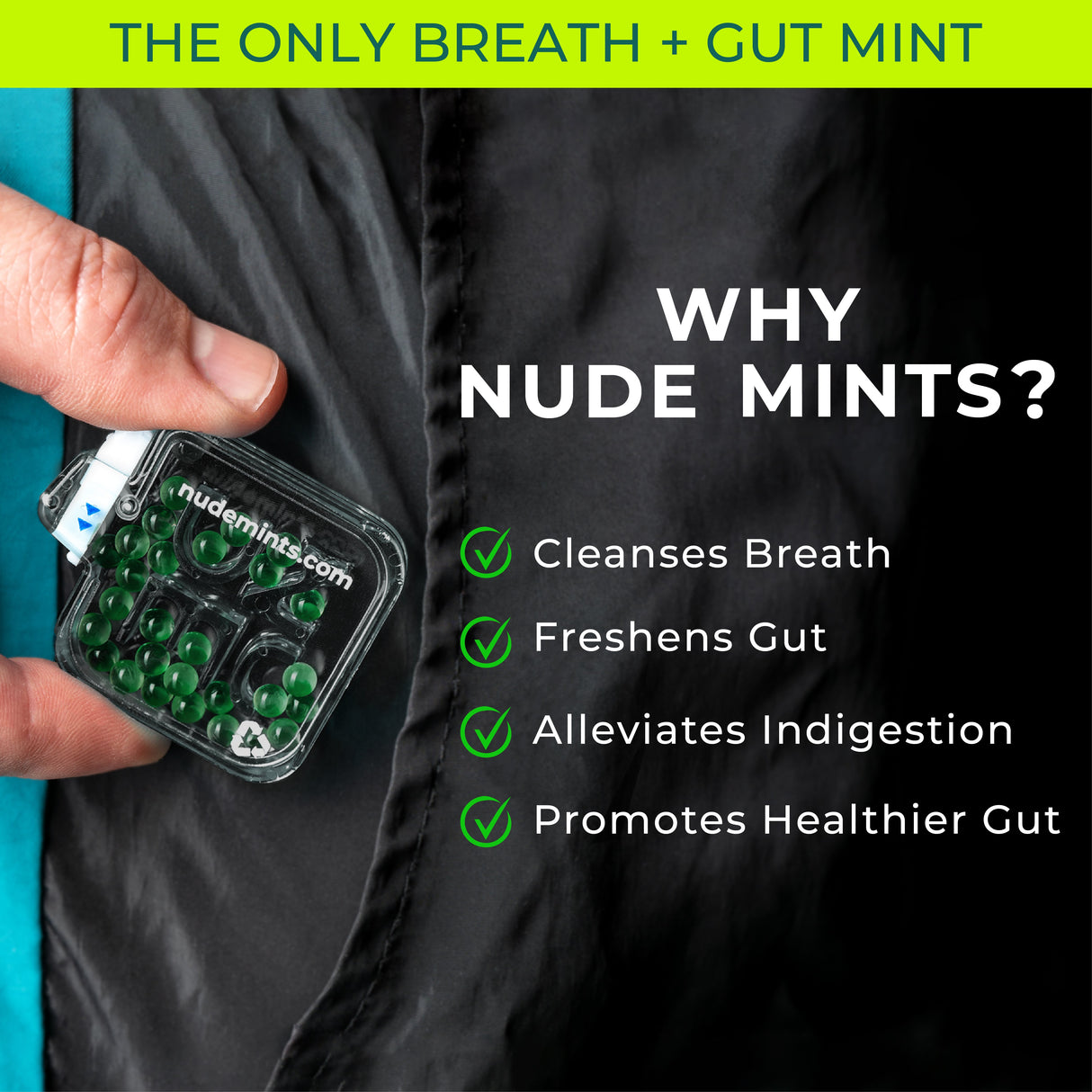 Breath + Gut Mints - Ice Shot (Peppermint Flavor) by NUDE MINTS