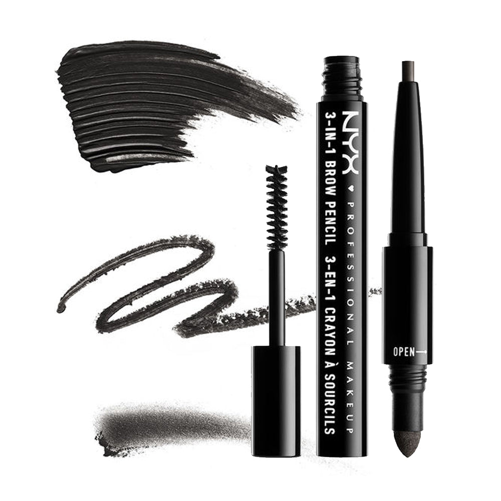 NYX 3-In-1 Brow Pencil - Black