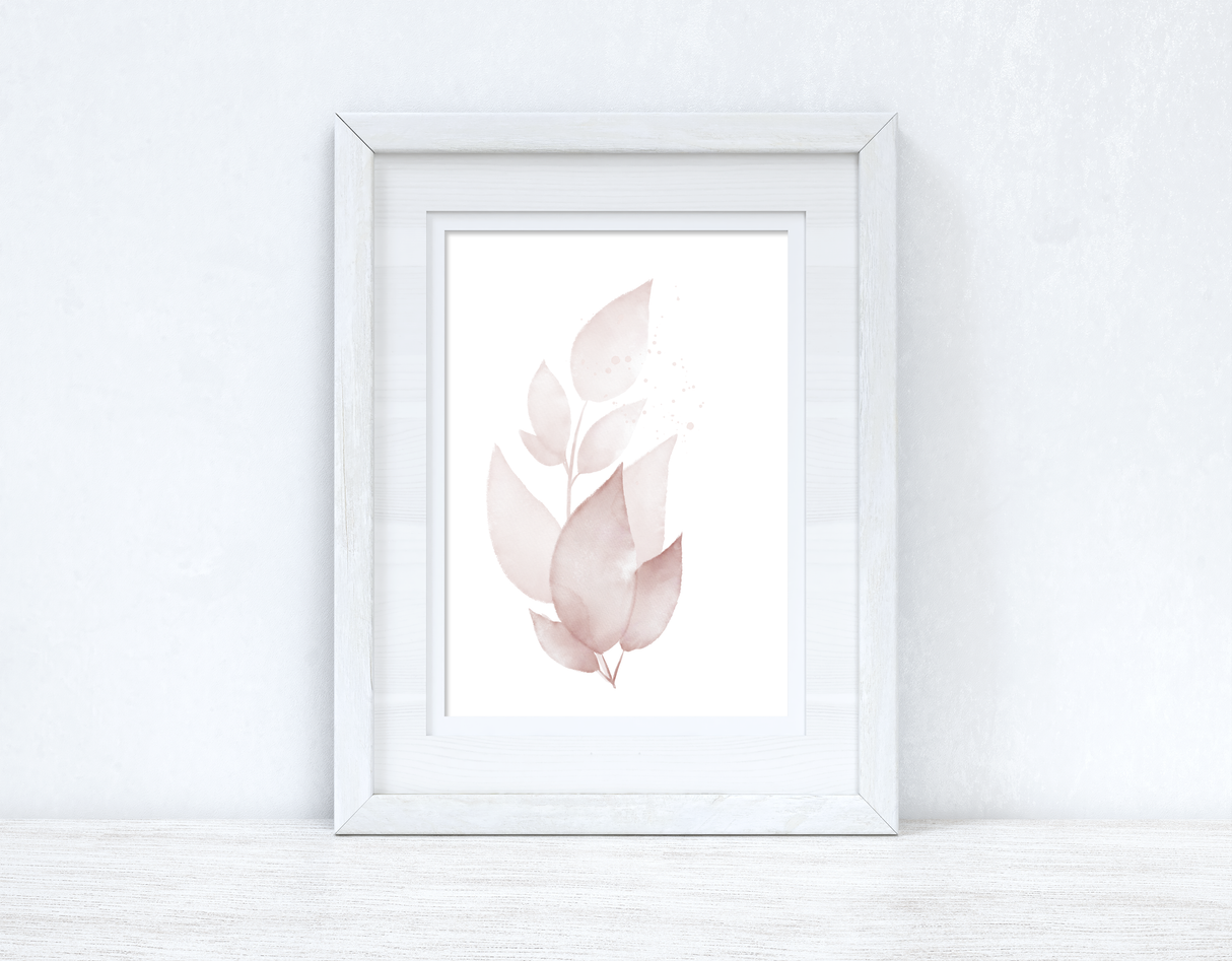 Natural Pinks Watercolour Leaves 5 Bedroom Home Wall Decor Print by WinsterCreations™ Official Store