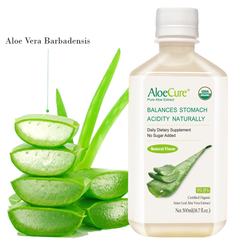 Pure Aloe Vera Juice Natural Flavor - USDA Certified Organic by AloeCure