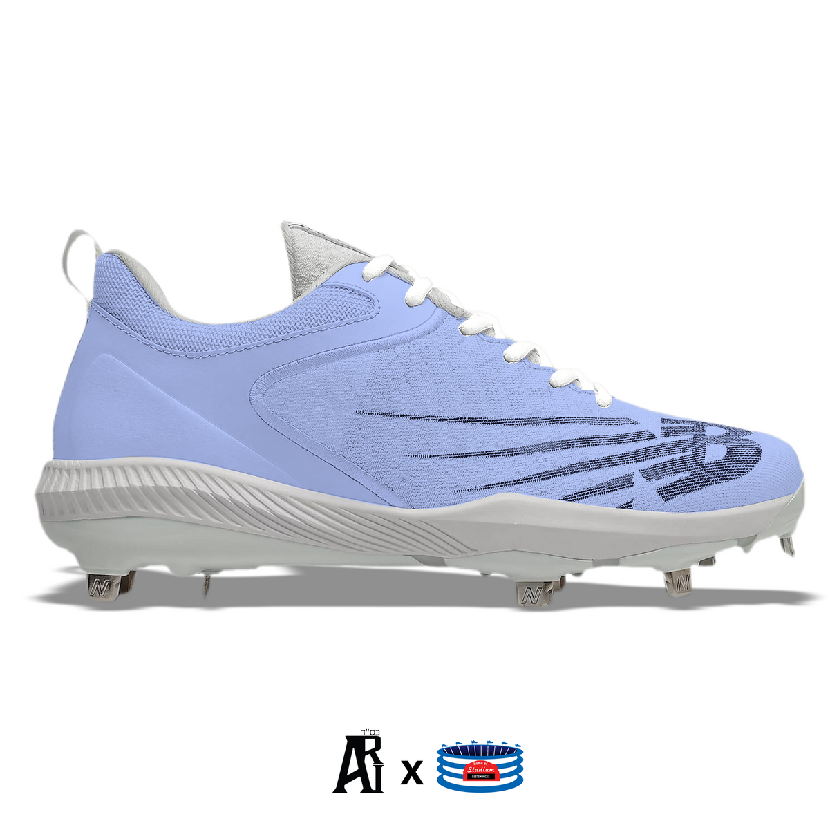 "Baby Blue Pastel" New Balance FuelCell 4040v6 Cleats by Stadium Custom Kicks