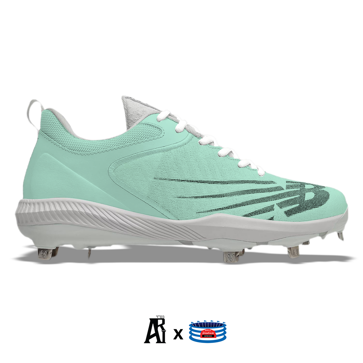 "Mint Pastel" New Balance FuelCell 4040v6 Cleats by Stadium Custom Kicks