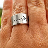 New York City Skyline Aluminum Open Ring by Salt and Sparkle