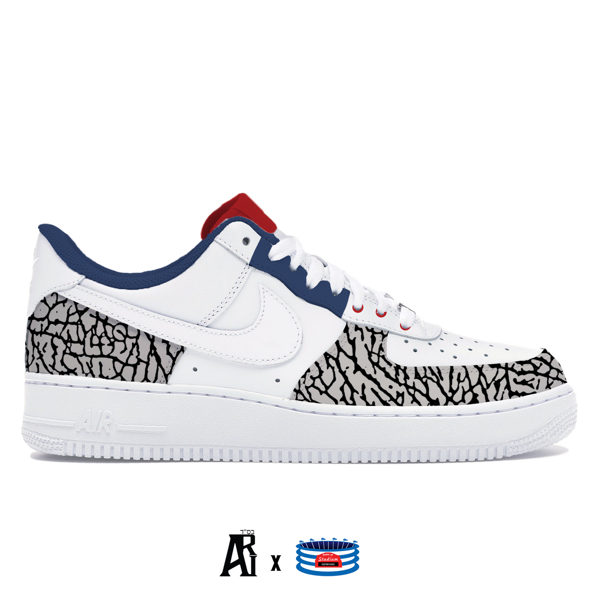 "True Blue" Nike Air Force 1 Low Shoes by Stadium Custom Kicks