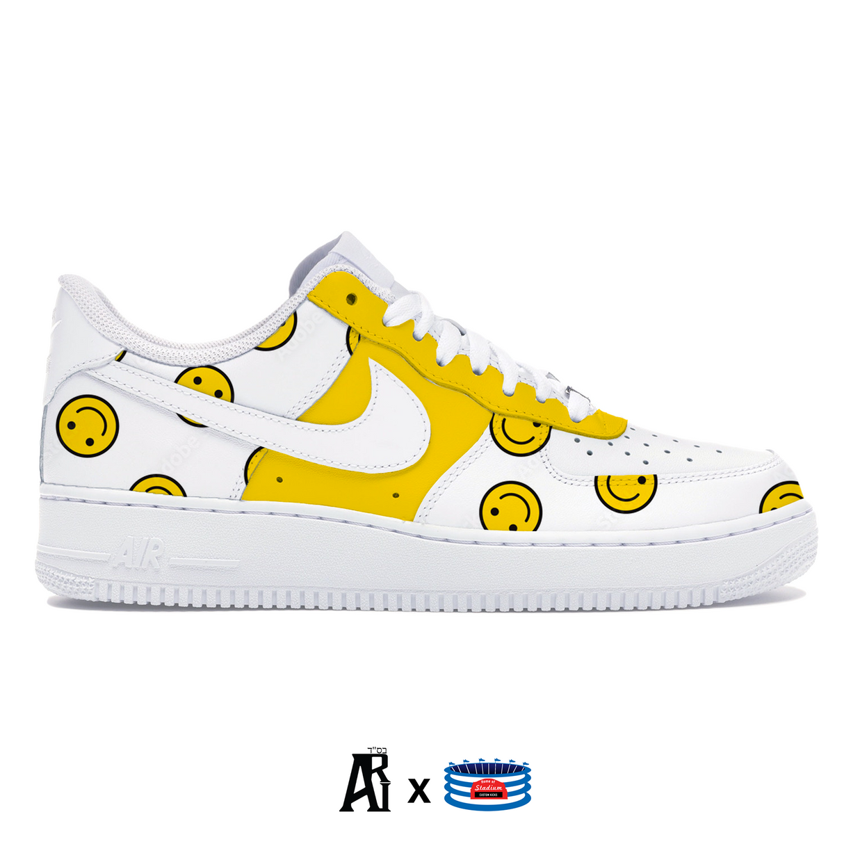 "Happy Vibes" Nike Air Force 1 Low Shoes by Stadium Custom Kicks