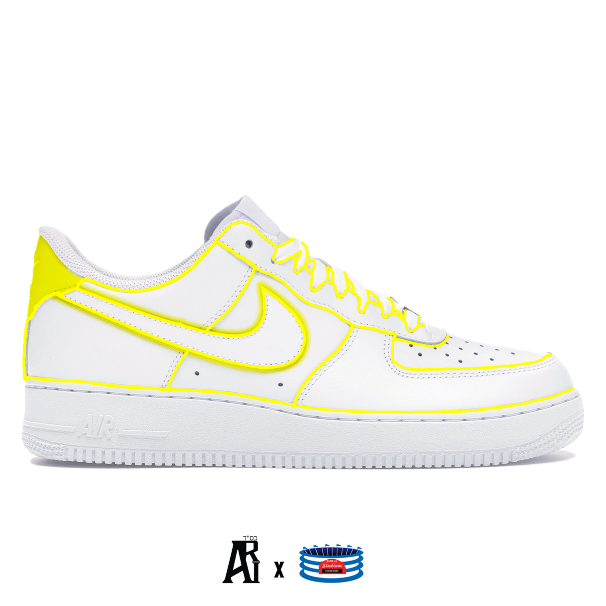 "Neon Lines" Nike Air Force 1 Low Shoes by Stadium Custom Kicks