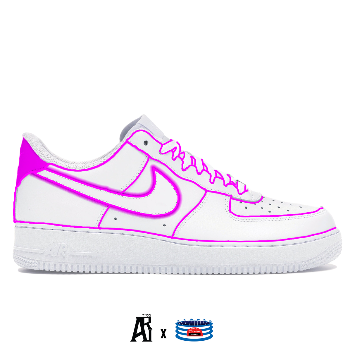 "Neon Lines" Nike Air Force 1 Low Shoes by Stadium Custom Kicks