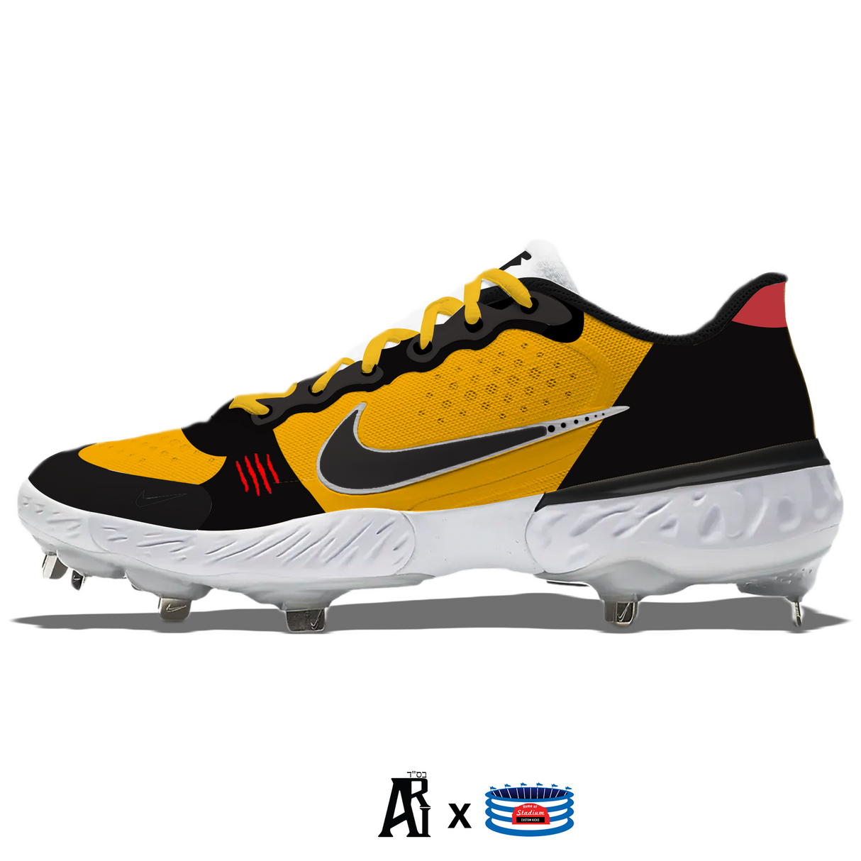 "MMA" Nike Alpha Huarache Elite 3 Low Cleats by Stadium Custom Kicks