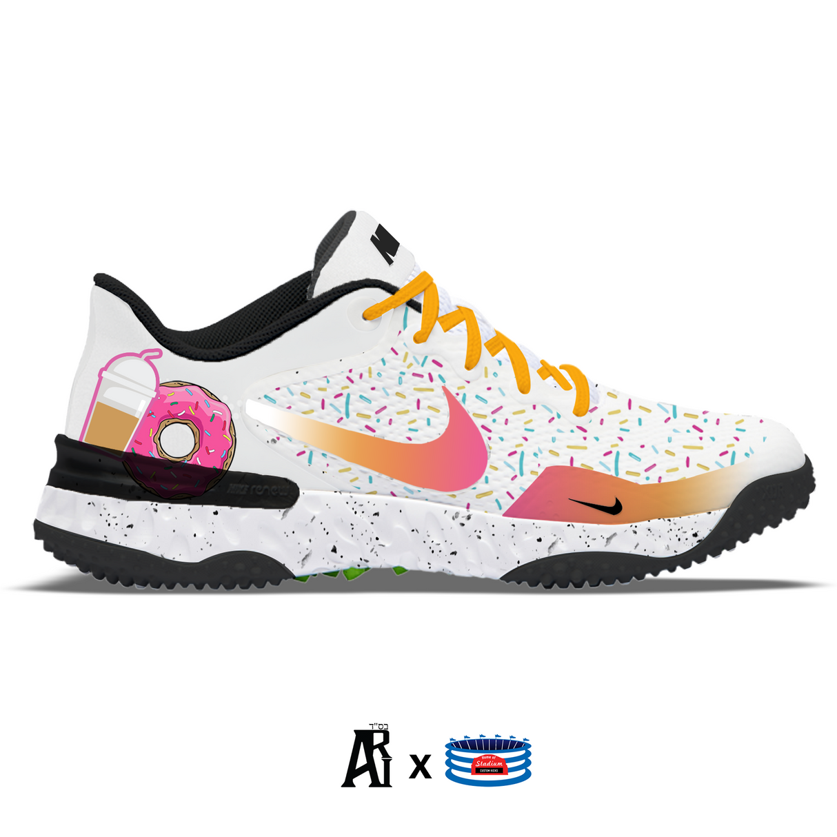 "Donuts & Coffee" Nike Alpha Huarache Elite 3 Turfs by Stadium Custom Kicks