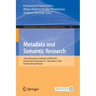 Metadata and Semantic Research: 15th International Conference, Mtsr 2021, Virtual Event, November 29 - December 3, 2021, Revised Selected Papers