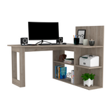 Fresno L-Shaped Computer Desk, Four Shelves by FM FURNITURE