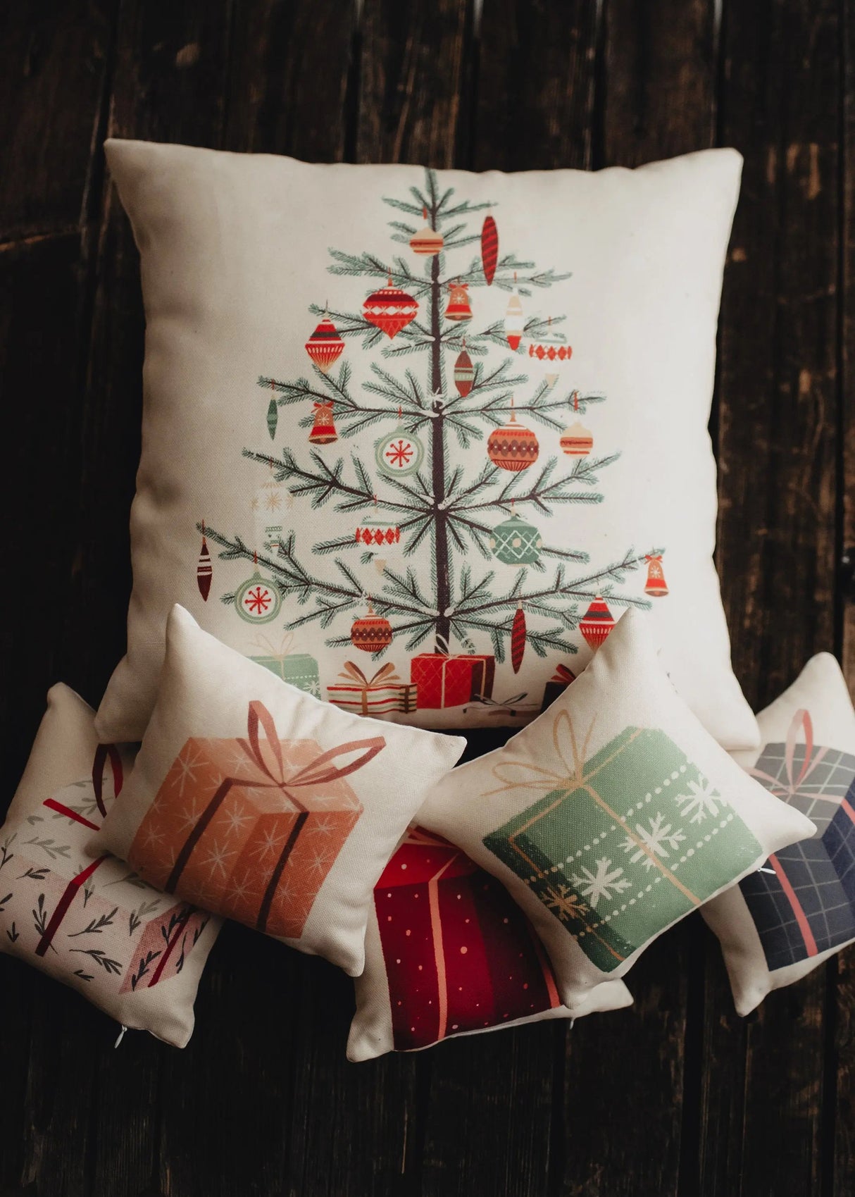 Nordic Pine Christmas Tree | Throw Pillow | Thank you Gift | Teacher Gift | New Home Gift | Grandma Gift | Mom Gift | Rustic Farmhouse Decor by UniikPillows