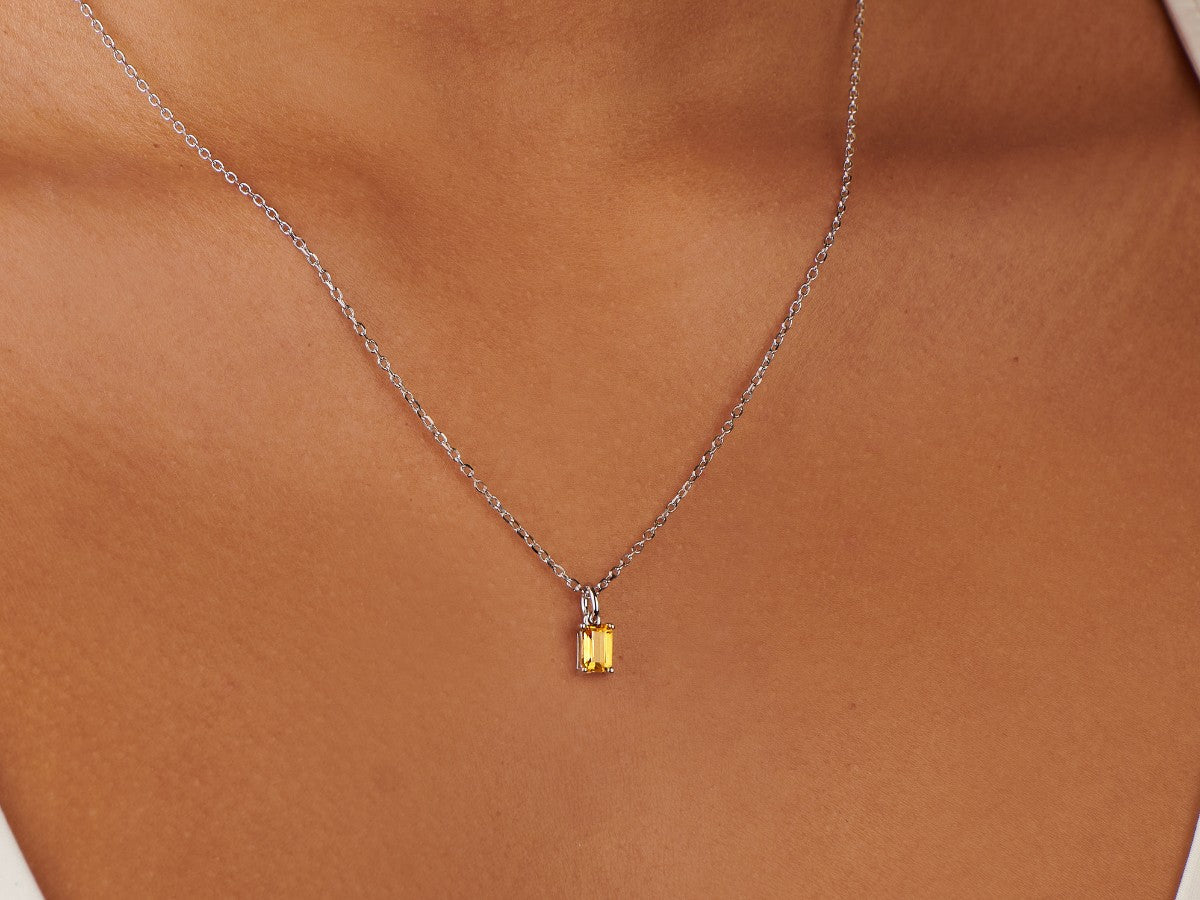 Citrine Silver Charm by Little Sky Stone