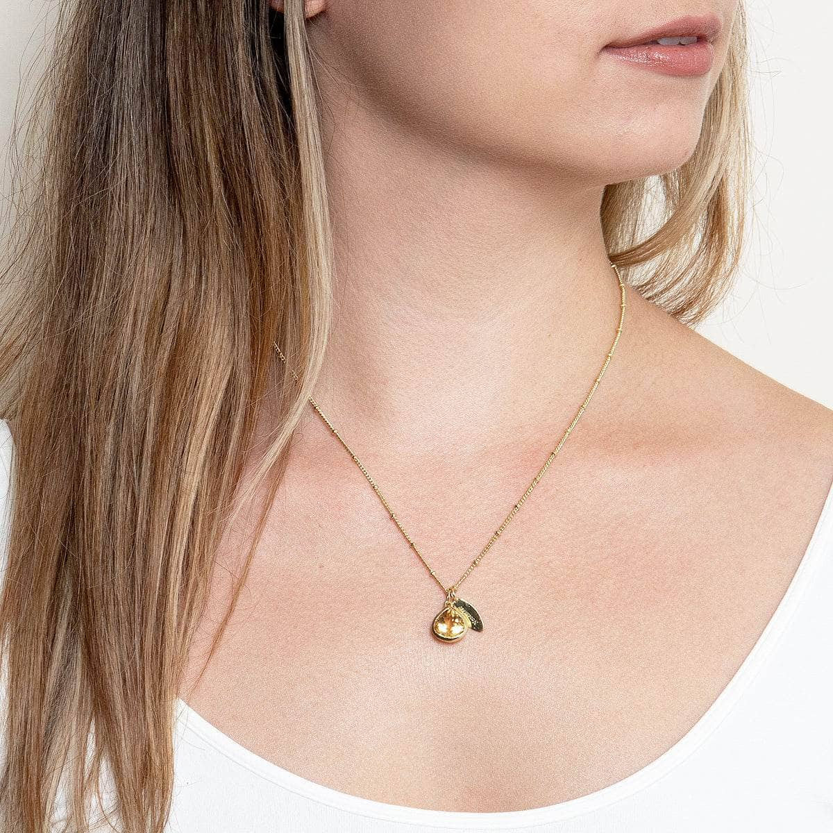 November Citrine Birthstone Necklace by Tiny Rituals