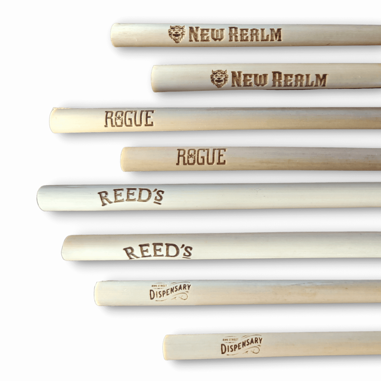 Laser Engraved Reusable Reed Straw by Holy City Straw Company