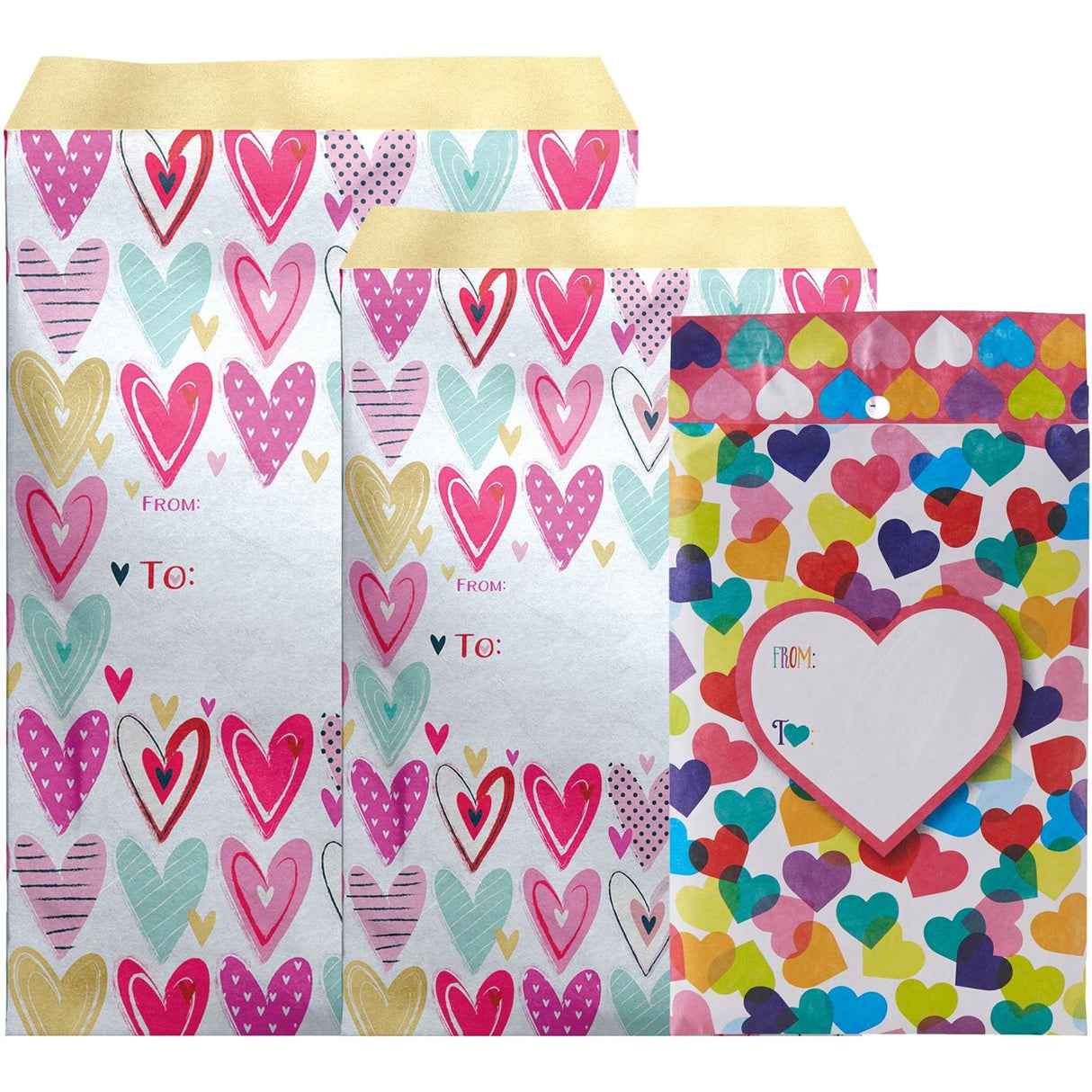 12 Count Love Decorative Foam Padded Mailing Envelopes by Present Paper