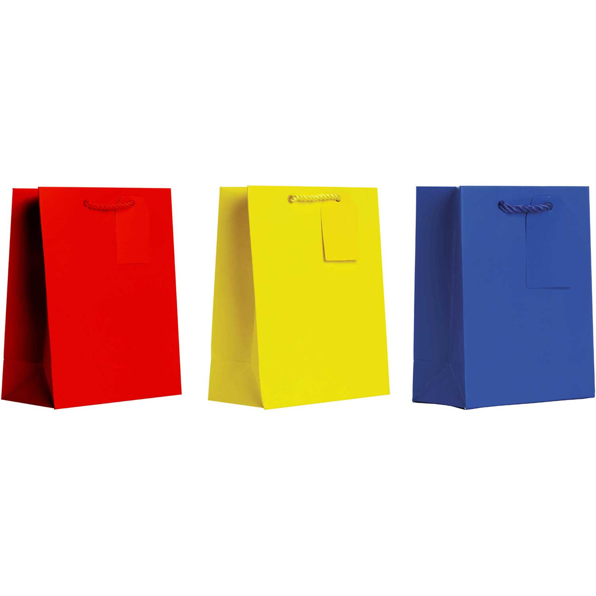 All Occasion Primary Medium Solid Paper Gift Bags (6 Pack) by Present Paper