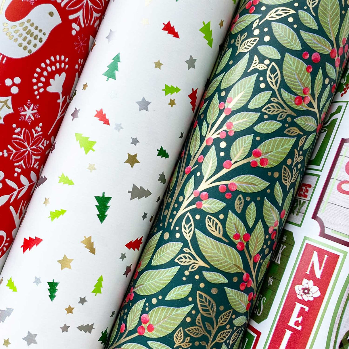 Red & Green Christmas Wrapping Paper Roll Bundle by Present Paper