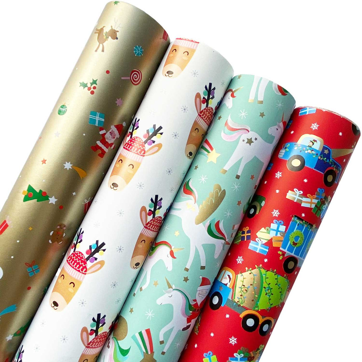 Kids Christmas Wrapping Paper Roll Bundle by Present Paper