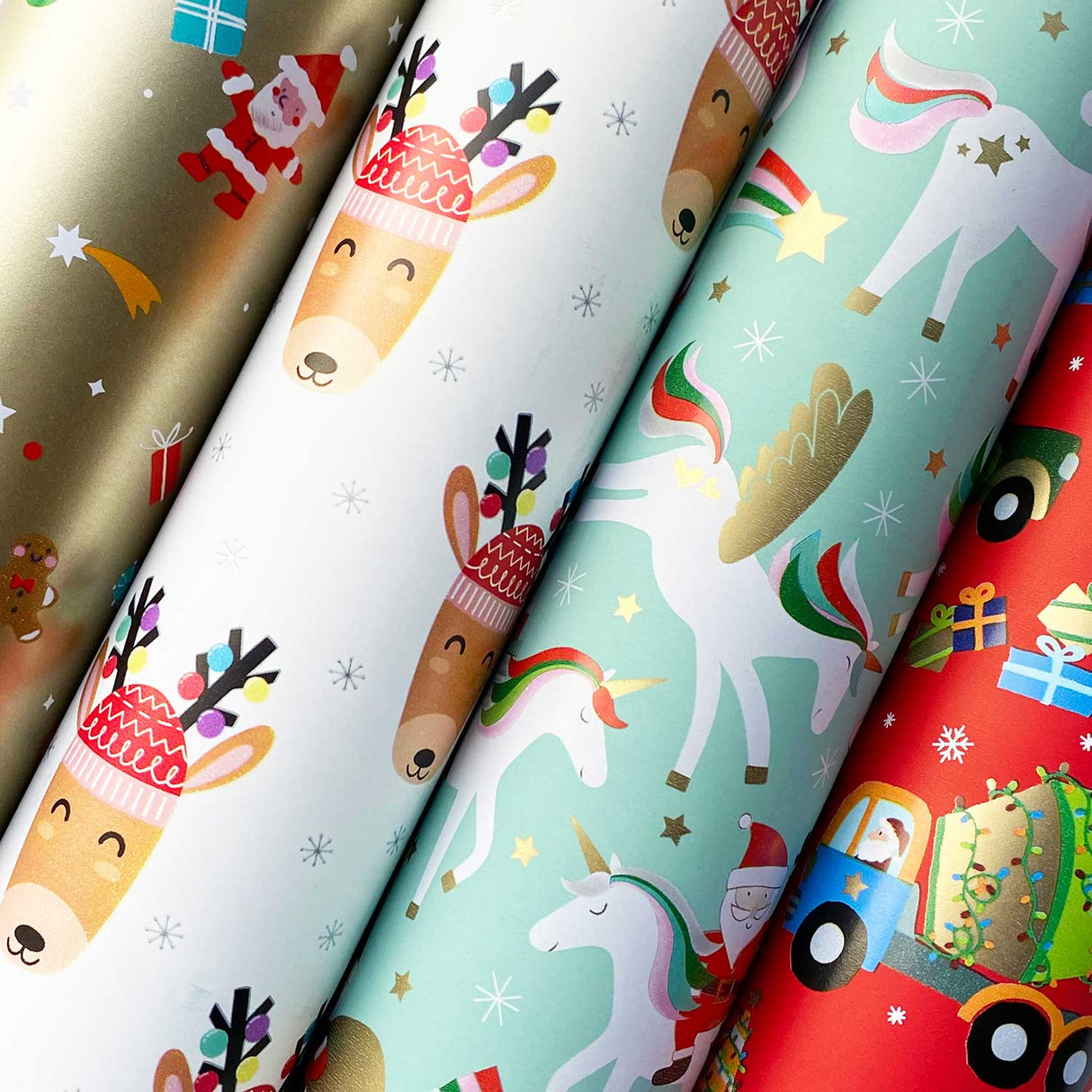 Kids Christmas Wrapping Paper Roll Bundle by Present Paper