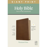 NLT Personal Size Giant Print Bible, Filament Enabled Edition (Red Letter, Leatherlike, Rustic Brown)