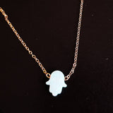 Opal Hamsa Necklace by Salt and Sparkle