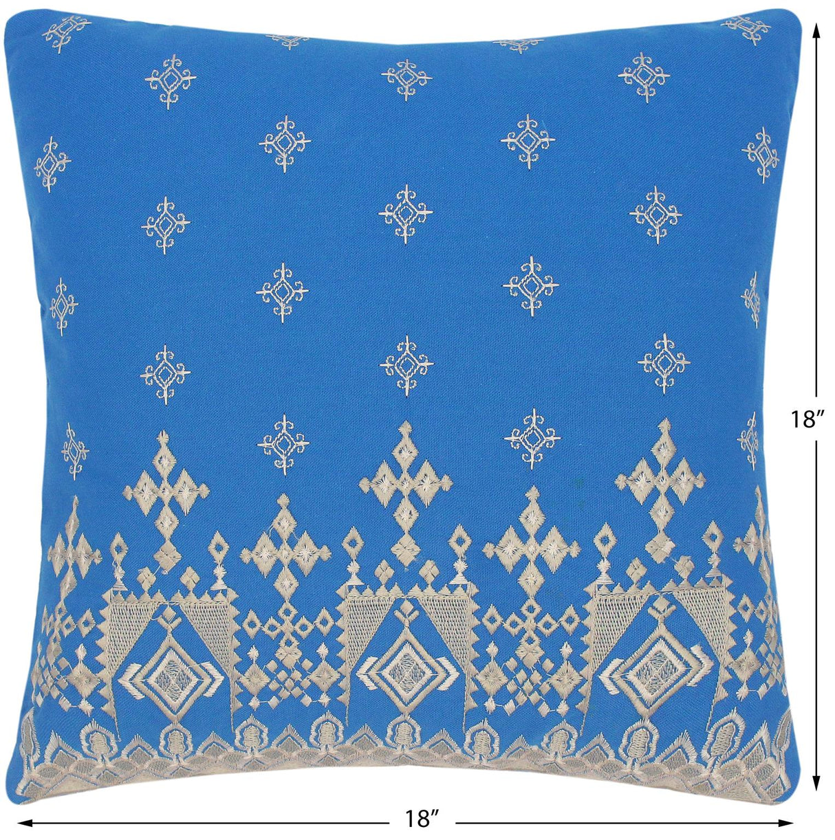 Embroidered Modern Velia Cotton Pillow by Bareens Designer Rugs