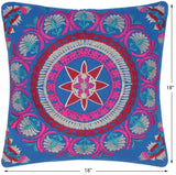 Embroidered Bohemian Hazel Cotton Pillow by Bareens Designer Rugs