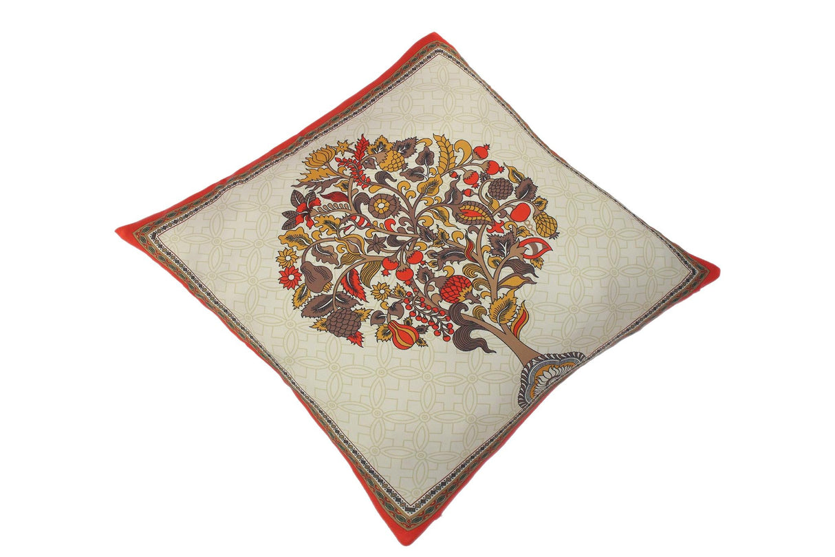 Chelsie Rustic Tree Silk Pillow by Bareens Designer Rugs