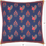 Peacock Gwenda Rustic Silk Pillow by Bareens Designer Rugs