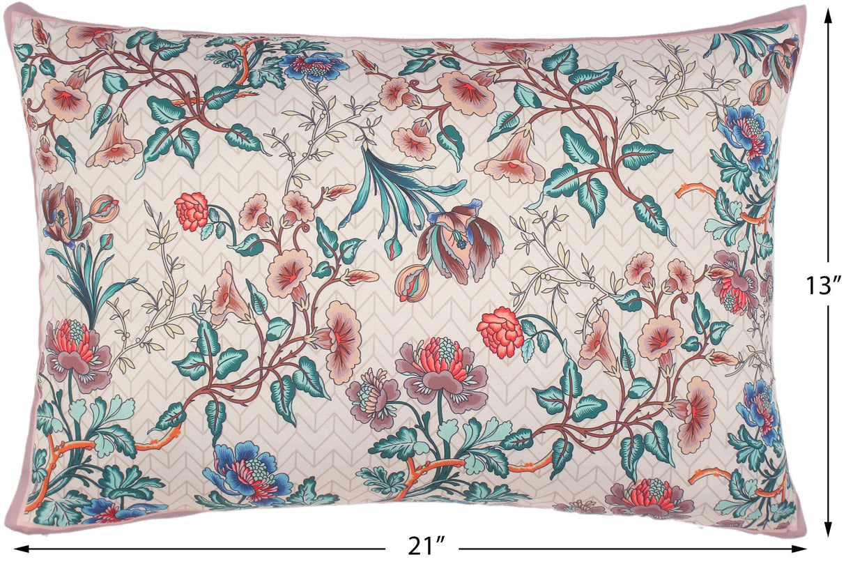 Decorative Floral Oma Elegent Silk Pillow by Bareens Designer Rugs