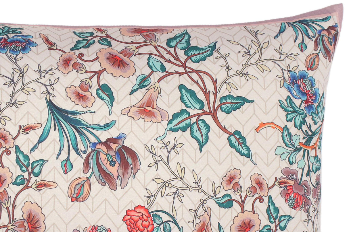 Decorative Floral Oma Elegent Silk Pillow by Bareens Designer Rugs