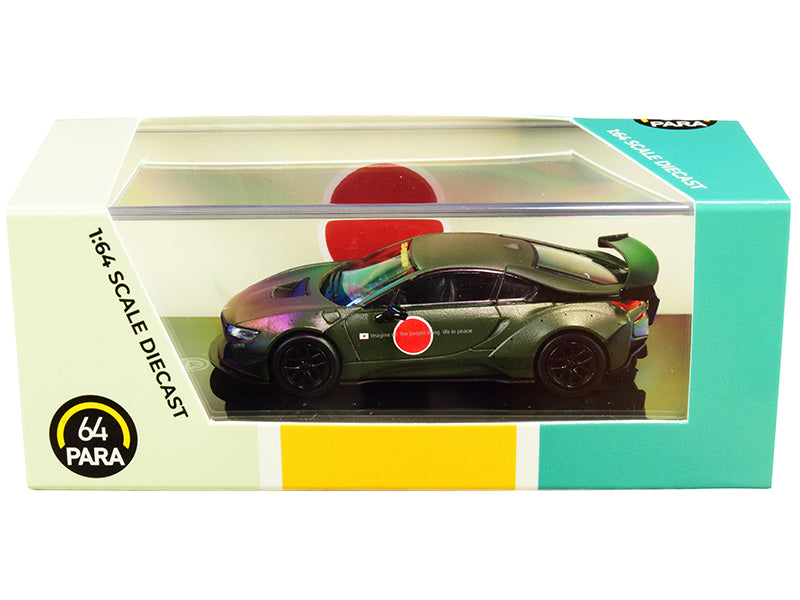 BMW i8 Zero Liberty Walk Dark Green 1/64 Diecast Model Car by Paragon