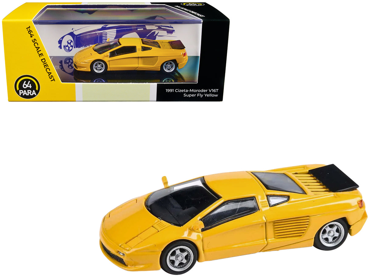 1991 Cizeta V16T Super Fly Yellow 1/64 Diecast Model Car by Paragon Models