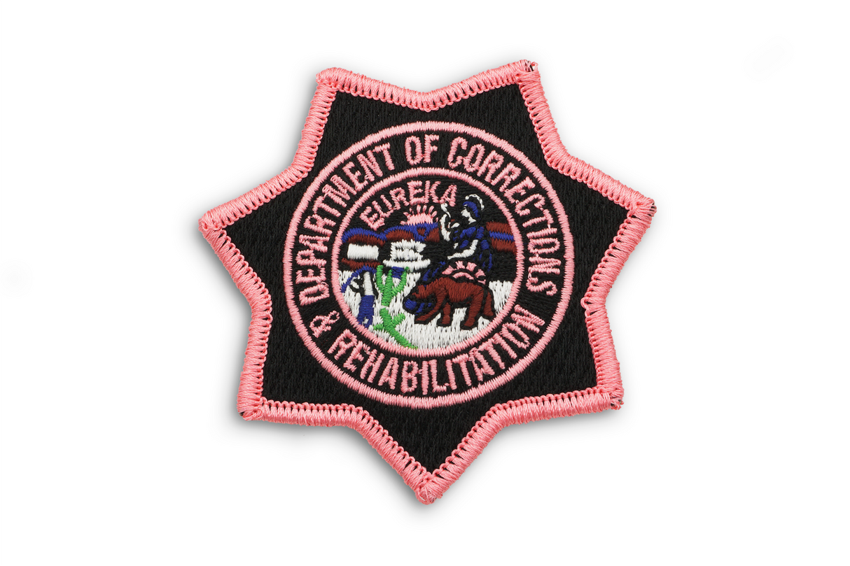 CDCR Pink Ribbon <br> Star Badge Patch by Custom Pins & Buckles