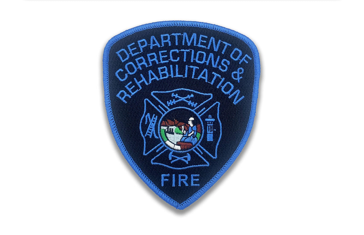 CDCR FIRE <br> Blue Ribbon Arm Patch by Custom Pins & Buckles